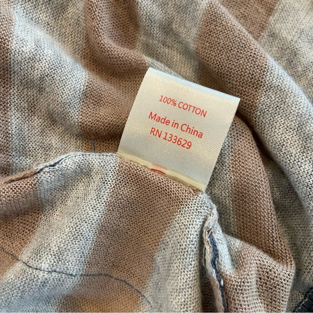 ANTHROPOLOGIE | YOON Semi-Sheer Striped Cardigan Longline Medium - Picture 7 of 8